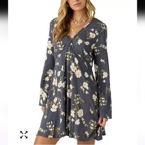 O'Neill Stevie Mini Floral Long Sleeve Dress Large